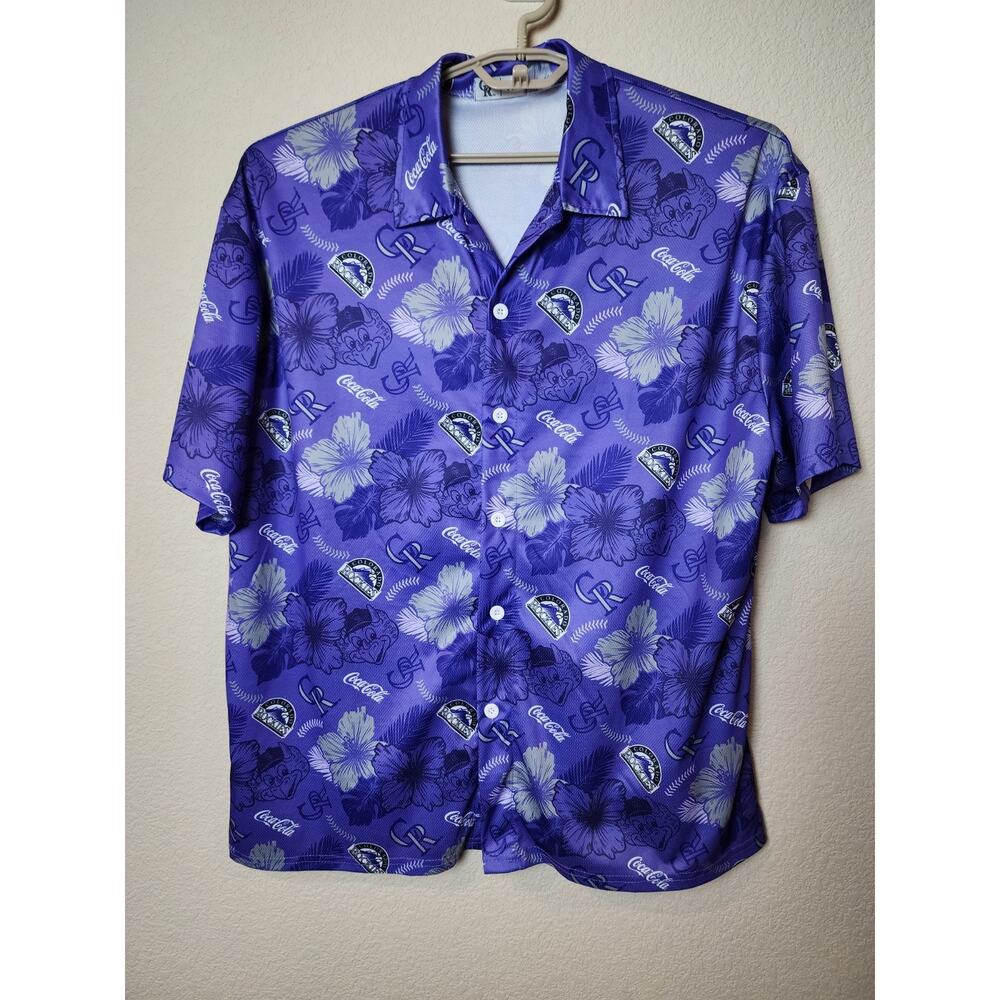 Colorado Rockies & Coca Cola MLB Shirt Mens XL Baseball Hawaiian Mascot SGA